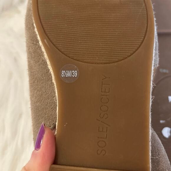 Sole Society Tan Suede Dolven Slingback Sandals, 8.5 - Picture 5 of 7